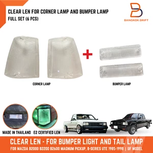 CLEAR LENS SET CORNER SIGNAL LAMP BUMPER LIGHT MAZDA B2000 B2200 PICKUP UF 85-93 - Picture 1 of 9