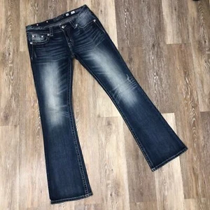 Miss Me Signature Boot Cross Pocket Jeans JP75507 30 EUC - Picture 1 of 12