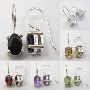 IN SPECIAL PRICE | 925 Solid Silver DANGLE Earrings, Real Gems Women's Jewelry - Picture 1 of 31