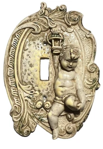 Angel Cherub Single Light Switch Plate 3D Vintage 60’s Plastic Resin 5.5"x3.75" - Picture 1 of 4