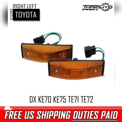 Par de luces de giro de lámpara de señalización lateral LR para Toyota Corolla Ke70 Te71 1978-87 Foto 1 de 4