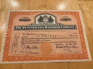 Pennsylvania Railroad Öl Vintage Aktienzertifikat selten alt 1955 - Bild 1 von 2