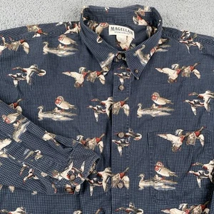 Magellan Sportswear Shirt Mens Extra Large Blue Duck Hunting All Over Print - Picture 1 of 10