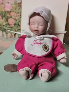 Ashton-Drake Galleries 6" JULY RUBY Birthstone Porcelain Baby Doll Vintage 1993 - Picture 1 of 14