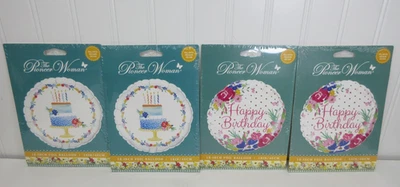 Lot of 4 Pioneer Woman Foil Balloon Happy Birthday  & Cake Round 18in New - Image 1 of 4