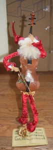 Fugurina vintage de 24" de alto NAVIDAD SANTA CLAUS con violín/violonchelo para cuerpo - Imagen 1 de 9