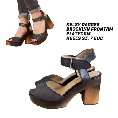 KELSEY DAGGER BROOKLYN FRONTAM PLATFORM HEELS SANDALS SZ. 7 EUC - Image 1 of 4