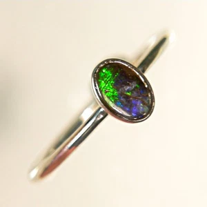 ANILLO 7X5 ÓPALO DE ROCA REINA TALLA O1/2 7,5 PLATA DE LEY 925 OCA18243 - Imagen 1 de 7