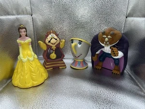 Vintage 1992 Pizza Hut Beauty and The Beast Hand Puppet Set Belle Chip Cogsworth - Picture 1 of 14