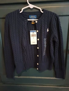 Polo Ralph Lauren Kids Unisex Cardigan Size 6 Hunter Navy New with Tags - Picture 1 of 3
