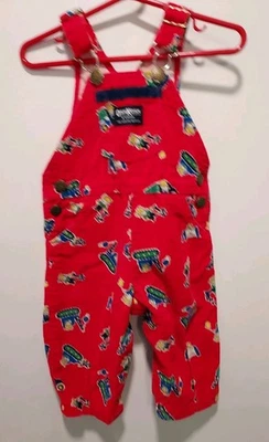 Vintage OshKosh B'Gosh Corduroy Overalls Mice At Work USA Made 12 Mos - Image 1 of 4