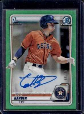 Colin Barber 2020 Bowman Chrome #CPA-CBA 1st Prospect Auto Green /99 - Image 1 of 2