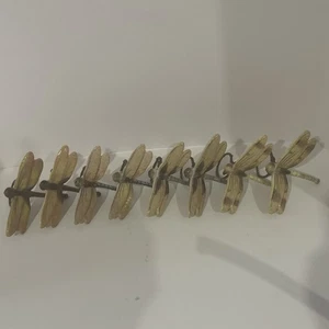 Set of 8 Ceramic & Metal Dragonfly Napkin Rings Holders - Picture 1 of 7