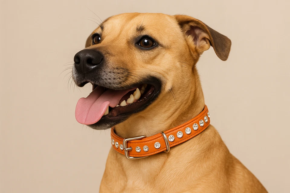 Collar de cristal de cuero OmniPet Signature hecho en EE. UU. diamantes pedrería perros pequeños Foto 1 de 4