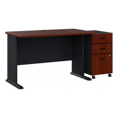 Series A 48W Desk with Drawers in Hansen Cherry and Galaxy - Engineered Wood - Image 1 of 4