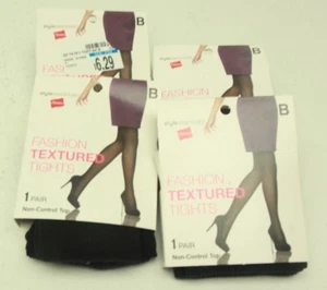 New Hanes Fashion Textured Tights Non-Control Top Size B Lot of 4  - Picture 1 of 2