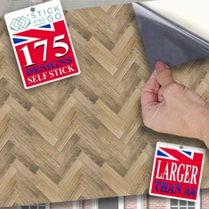 Dolls House Wallpaper, Light Herringbone Wood Floor 1/12 Stick On Vinyl - Picture 1 of 11