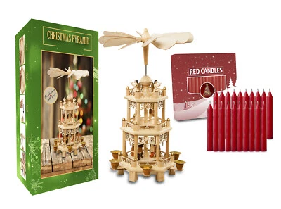 German Christmas Carousel Pyramid windmill Nativity 18in Decoration -20 Candles - Image 1 of 4