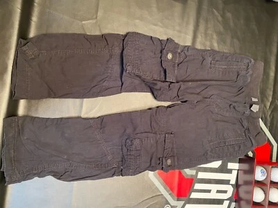 Pantalones cargo rectos azul marino antiguo con bolsillos talla pequeña negros para niños Foto 1 de 3