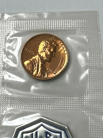 1962 (P) Lincoln Memorial Mint PROOF from Original US Proof Set in  Cello Cover