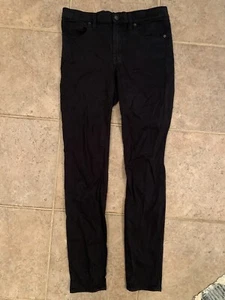 Madewell Jeans 9" High Riser Skinny Skinny 27 Black Stretch Broken-in Soft Pants - Picture 1 of 8
