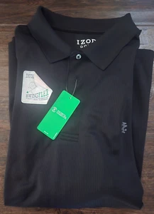 Polo uomo nera grande e alta nuova con etichetta IZOD GOLF SWINGFLEX taglia 2XL - Foto 1 di 7