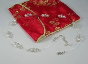 White Freshwater Pearls & Faceted Crystal Illusion Necklace - Picture 1 of 4