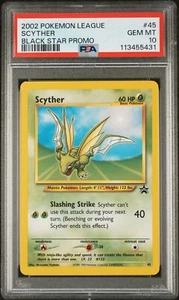 2002 POKEMON LEAGUE PROMO BLACK STAR 45 SCYTHER - PSA 10 - Picture 1 of 2