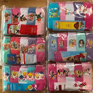 5 Girls Knickers LOL Minnie Bing PAW Patrol Trolls Briefs Age 1 - 8 Years - Picture 1 of 16