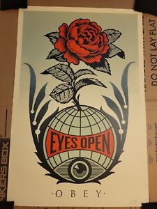 Obey Giant 'Eyes Open' Offset Lithograph Signed by Shepard Fairey 24 X 36