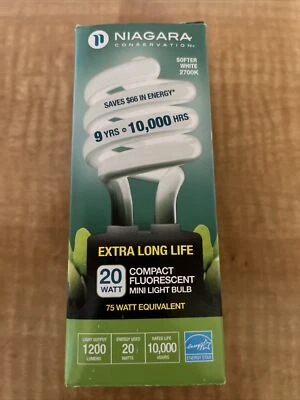 1 Niagara Conservation 20W 75 Watt Equivalent Extra Long Life Light Bulb 💡NIB - Image 1 of 4