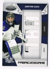 2010-11 Certified Fabric of the Game NHL Die-Cut Prime Patch Jonathan Quick /10