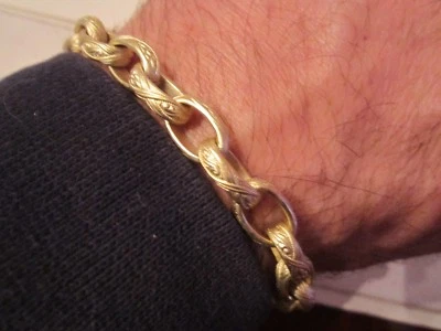 PULSERA DE ESLABONES PLATEADA - ESPECTACULAR - 11" DE LARGO - PESADA - 48 GRAMOS - OFC-3 Foto 1 de 3