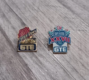 Vintage Super Bowl Lapel Pin Lot XXI + XXVII - Picture 1 of 1