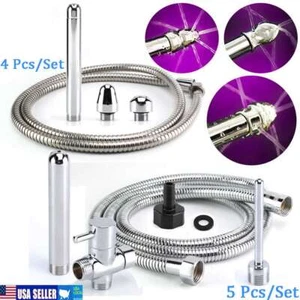 5X Stainless Steel Shower Enema Kit Vaginal Anal Douche Colonic Cleansing System - Picture 1 of 24