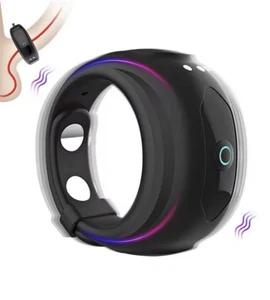 Silicone Male Cock Ring Penis Vibrator Couple Sex Toy For Adult Men Rechargeable - Picture 1 of 12
