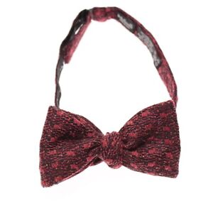 Italo Ferretti NWOT Bow Tie Adjustable Size in Red/Black Wool/Silk Blend