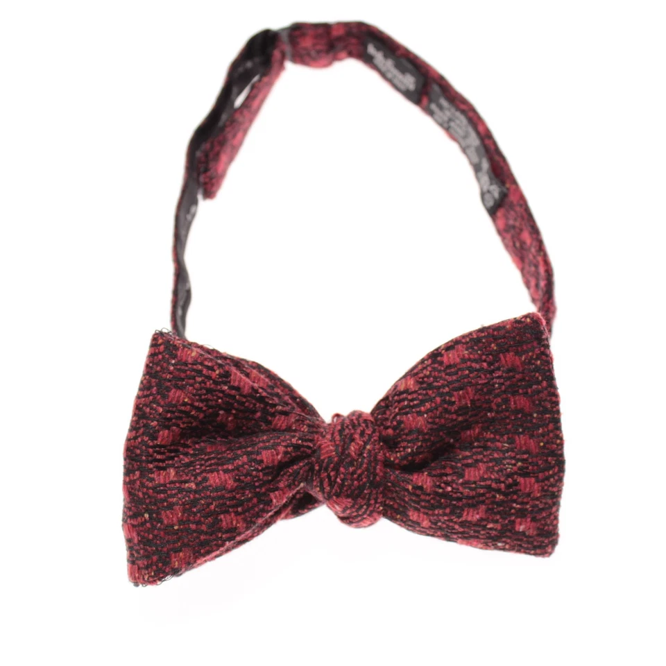 Italo Ferretti NWOT Bow Tie Adjustable Size in Red/Black Wool/Silk Blend - Image 1 of 4
