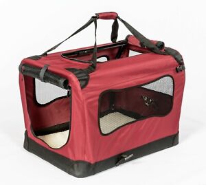 2 Pet Folding Cloth Crate Red