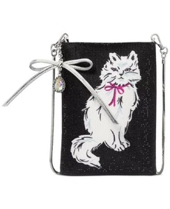 Kate Spade Whiskers North South Crossbody White Cat Crystal Purse KI711 - Picture 1 of 5