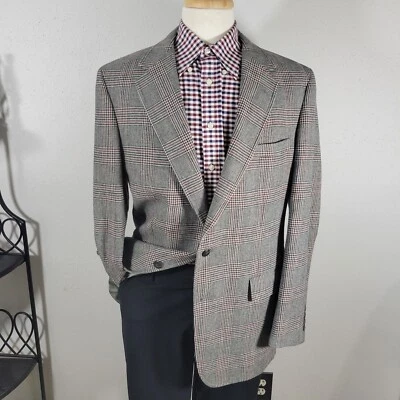 Abrigo Blazer Deportivo de Tweed de Colección Palm Beach Para Hombre Dos Botones a Cuadros Talla 44L Foto 1 de 4