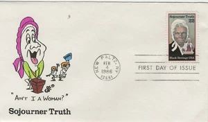 USA 1986 FDC HAND PAINTED RICHARD ELLIS ANIMATED SOJOURNER TRUTH - Picture 1 of 1