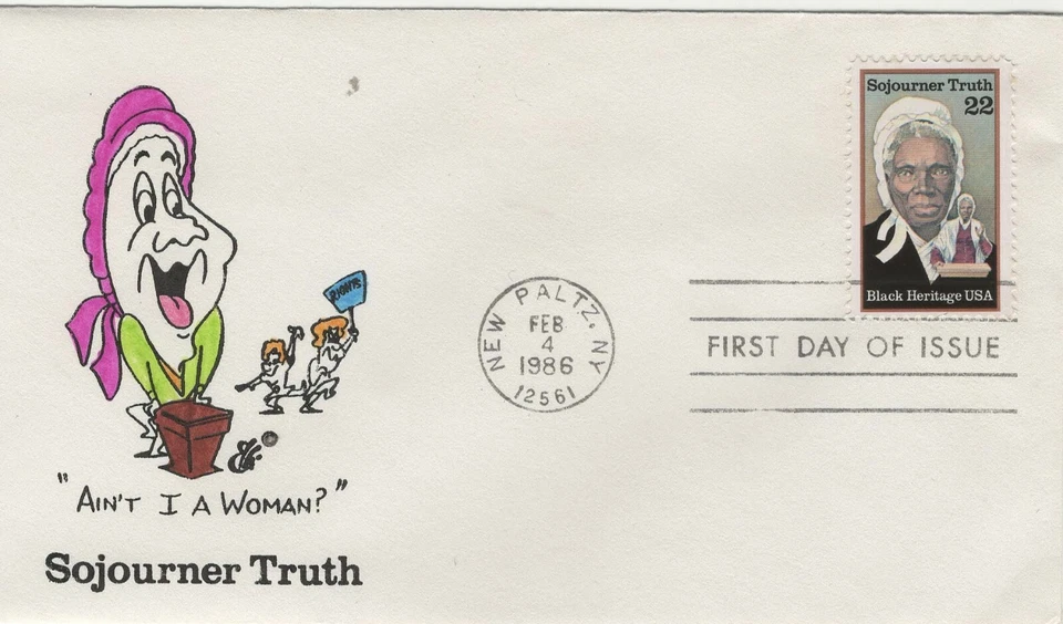 USA 1986 FDC HAND PAINTED RICHARD ELLIS ANIMATED SOJOURNER TRUTH - Image 1 of 1