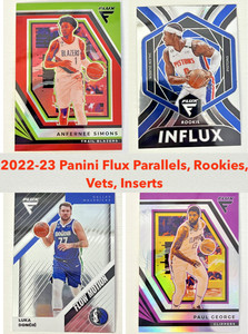 2022-23 Panini Flux Basketball - Parallels Rookies Inserts Pick Your Player