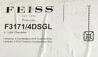  Lámpara de araña Feiss F3171/4DSGL Marource 4 luces 17 pulgadas envejecida Goldleaf Foto 1 de 3