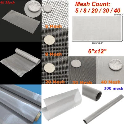 Fine Stainles Steel Woven Wire Mesh Filter Grading Sheet Grill Silk Heavy Gauze - Image 1 of 4
