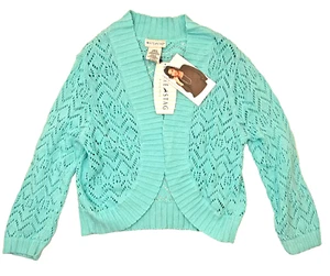 White Stag Sweater Women's Size M 8-10 Robin Blue Crochet - NWT - Picture 1 of 7