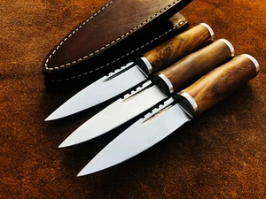 Lot Of 3 Custom Handmade Carbon Steel Sgian Dubh Knife, Historic Dagger ,EDC - Picture 1 of 7