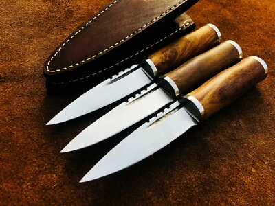 Lot Of 3 Custom Handmade Carbon Steel Sgian Dubh Knife, Historic Dagger ,EDC - Image 1 of 4