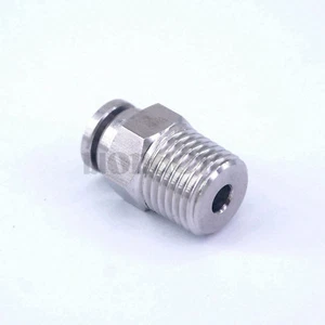 Pneumatic Straight Tube OD 6mm*1/4"BSP 304 Stainless Steel Male Push in Fitting - Picture 1 of 4